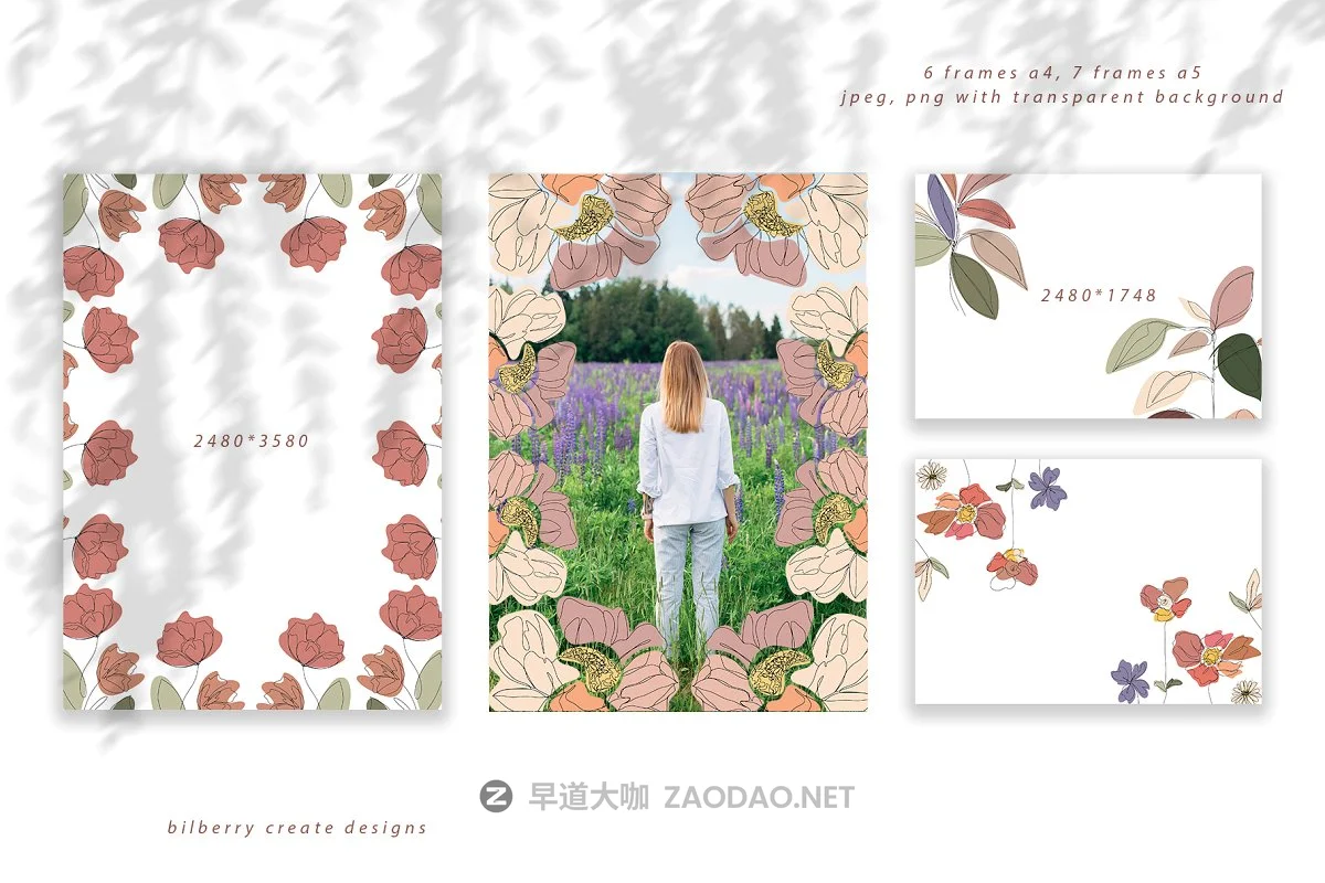 现代抽象叶子花卉女性人脸矢量插图 MonoGirl collection插图6 现代抽象叶子花卉女性人脸矢量插图 MonoGirl collection插图6