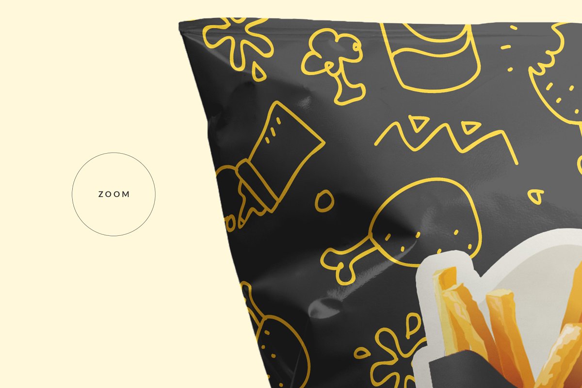 铝箔薯片零食&膨化食品包装袋设计样机展示模型 Foil Snack Bag Packaging Mockup插图2