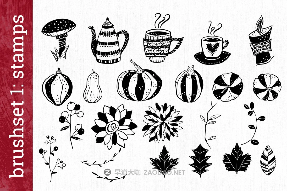 粗砂&涂鸦效果Procreate笔刷 Autumn Brush Box for Procreate插图5 粗砂&涂鸦效果Procreate笔刷 Autumn Brush Box for Procreate插图5