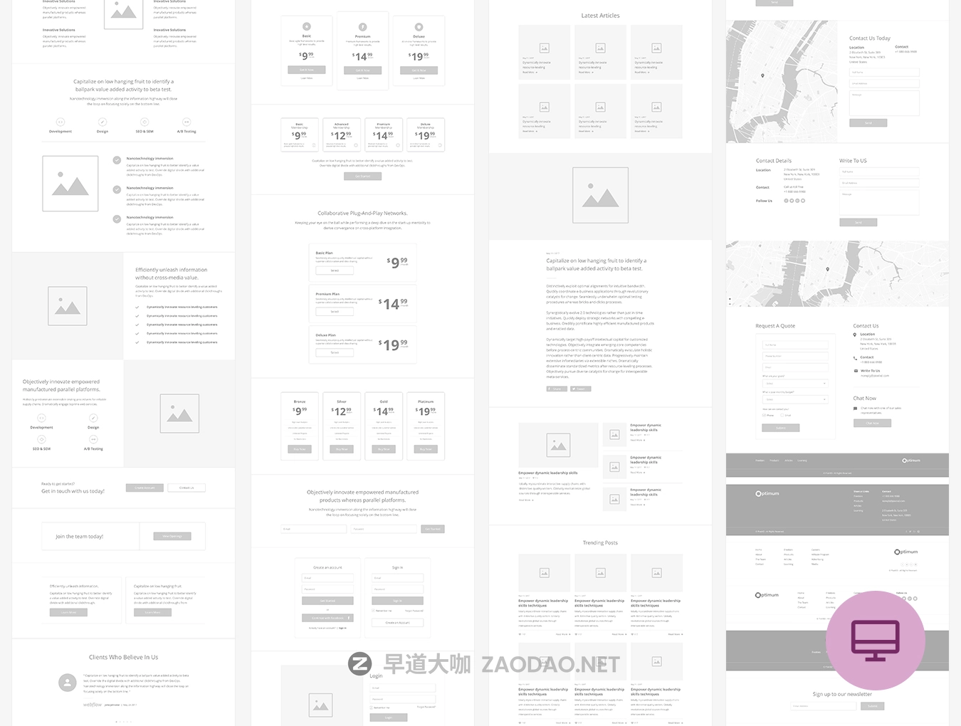 超强大多功能的WEB线框套件 Optimum Wireframe kit插图3 超强大多功能的WEB线框套件 Optimum Wireframe kit插图3
