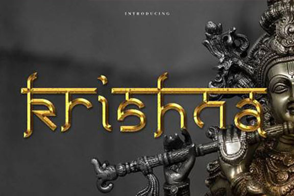 复古印度风衬线英文字体下载 Krishna – Authentic Indian Typeface