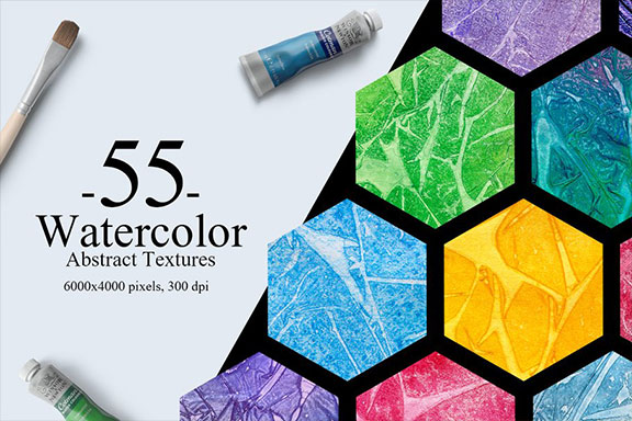 55款抽象水彩JPG背景纹理 55 Watercolor Abstract Textures