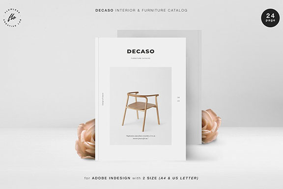 木质家具产品宣传册设计Indesign画册模板 DECASO Interior & Furniture Catalog