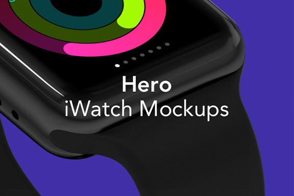 高质量UI设计苹果手表iWatch展示样机 HERO iWatch Mockups