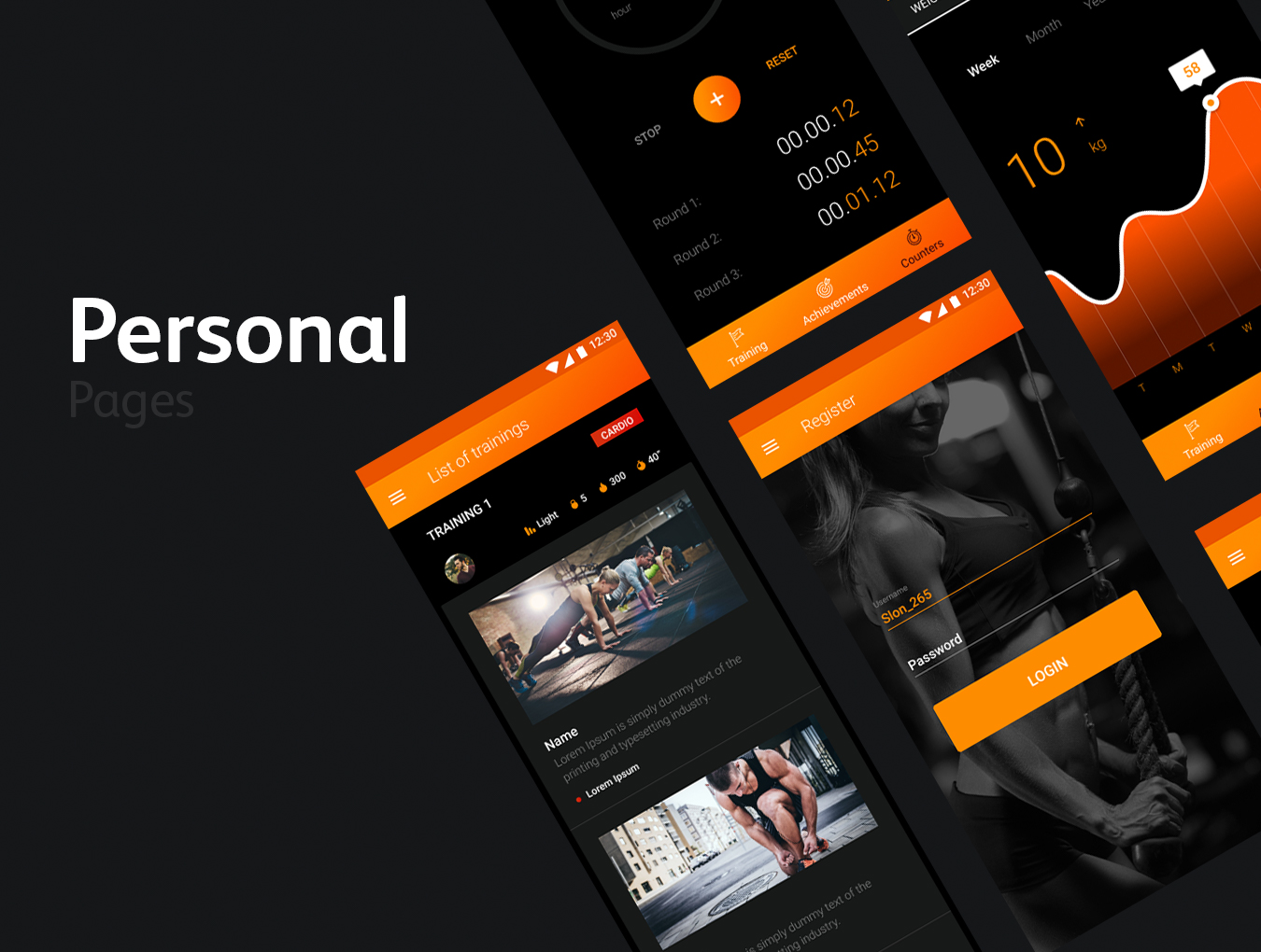 高质量健身旅行商城购物Android UI工具包 FIT BIT Sport UI Kit插图2