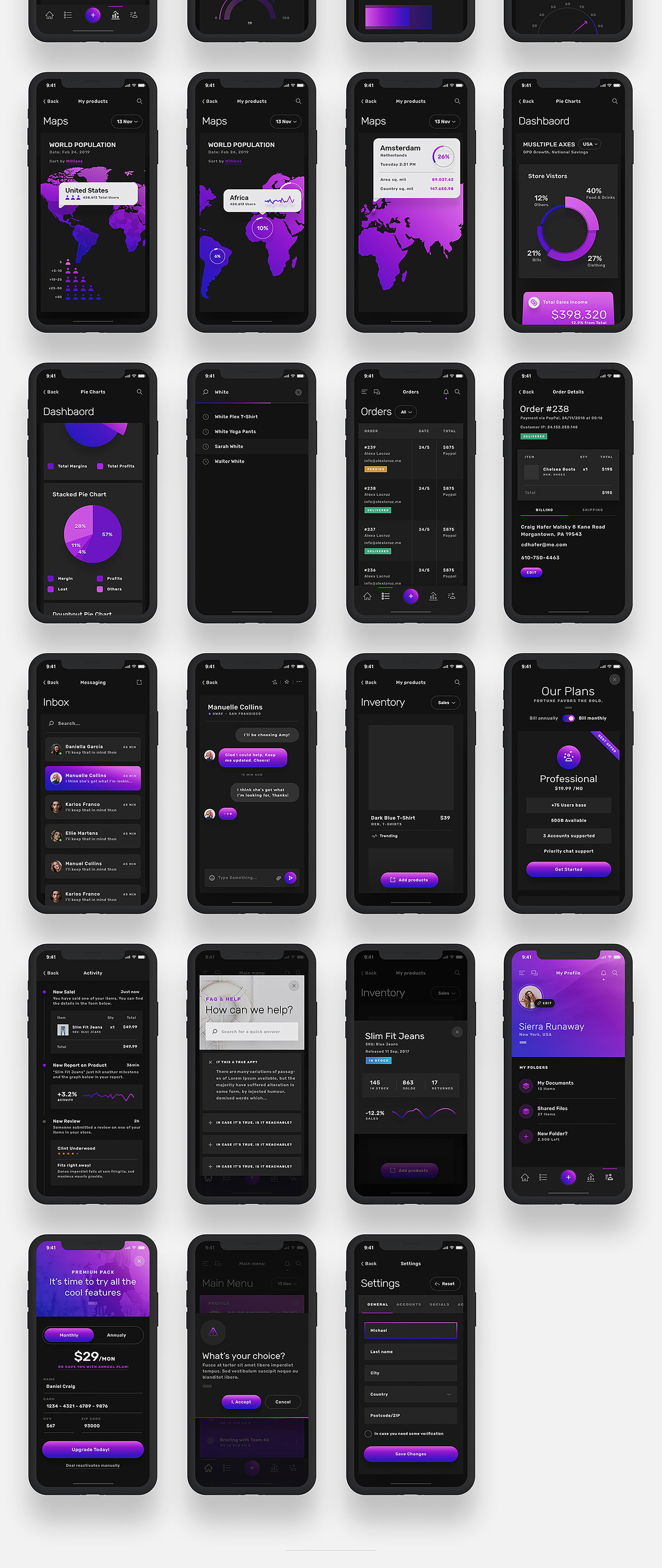 现代精美功能丰富的仪表板和管理iOS APP UI套件 Vesper – Dashboard iOS UI Kit插图10