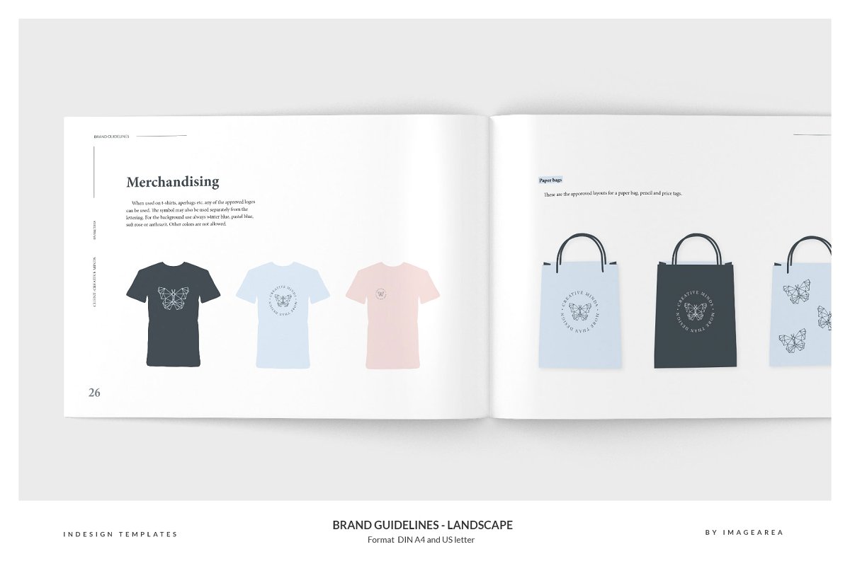 清新服装品牌VI手册标志指南画册模板 Brand Guidelines – Landscape插图9 清新服装品牌VI手册标志指南画册模板 Brand Guidelines – Landscape插图9