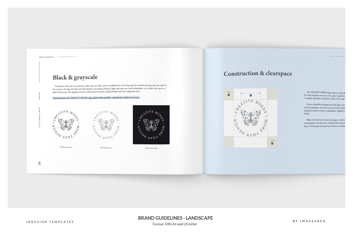 清新服装品牌VI手册标志指南画册模板 Brand Guidelines – Landscape插图3 清新服装品牌VI手册标志指南画册模板 Brand Guidelines – Landscape插图3