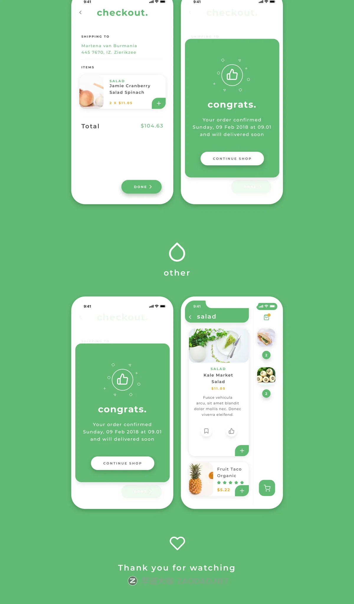 食品蔬菜水果在线购物商城iOS APP UI套件 Salado UI Kit插图6 食品蔬菜水果在线购物商城iOS APP UI套件 Salado UI Kit插图6