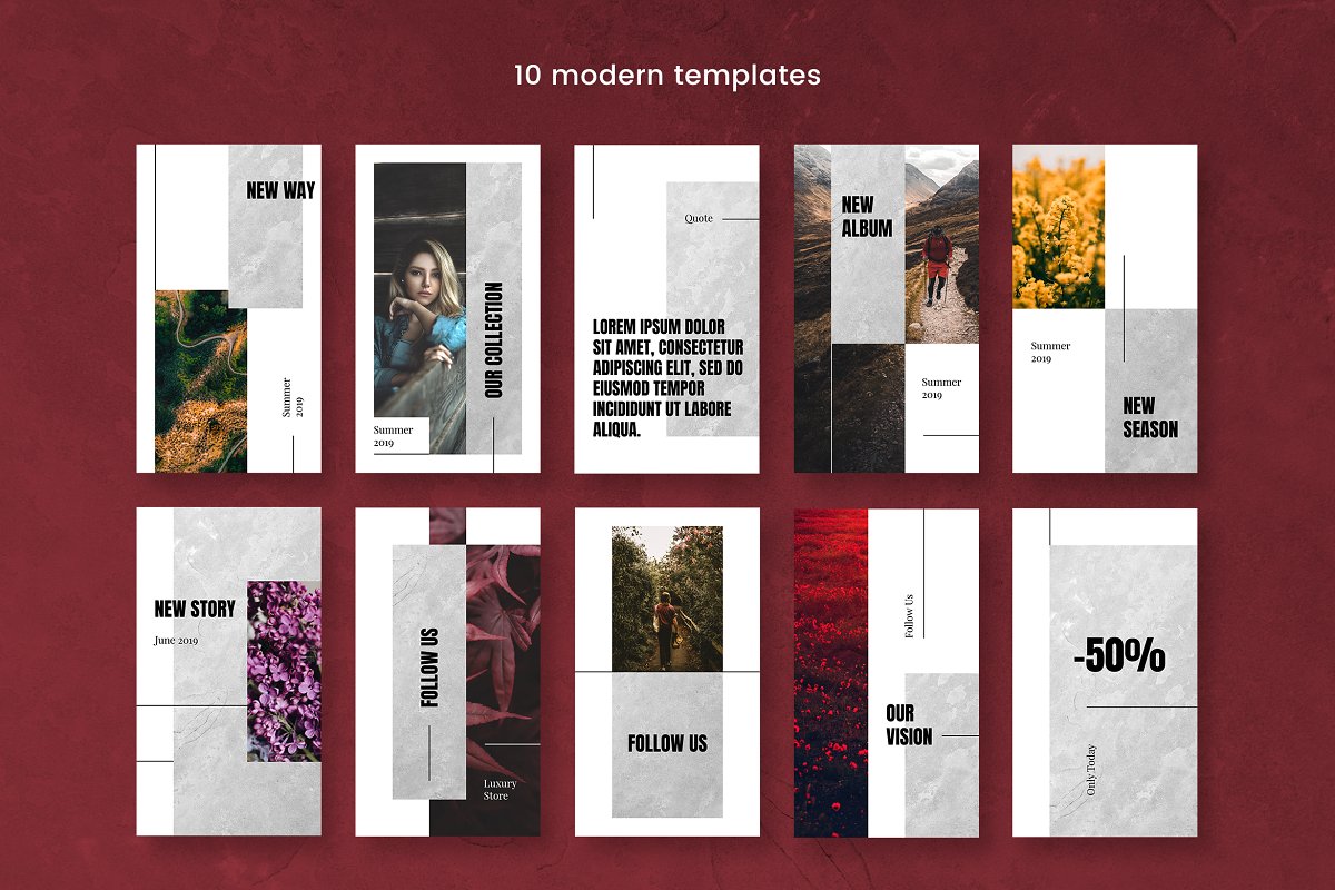 极简主义时尚博主摄影推广Instagram故事工具包设计素材 Instagram Stories Kit (Vol.22)插图2