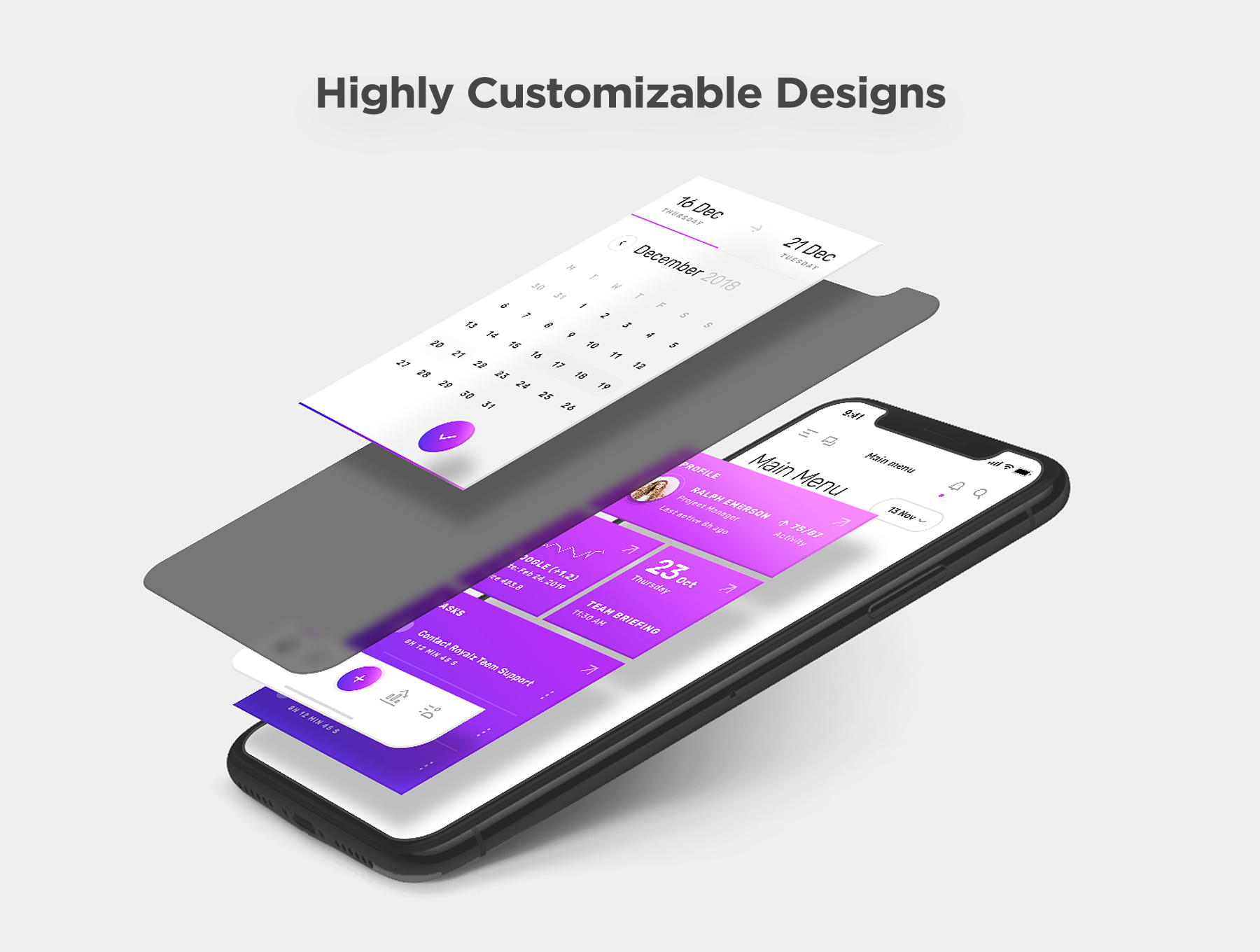 现代精美功能丰富的仪表板和管理iOS APP UI套件 Vesper – Dashboard iOS UI Kit插图4