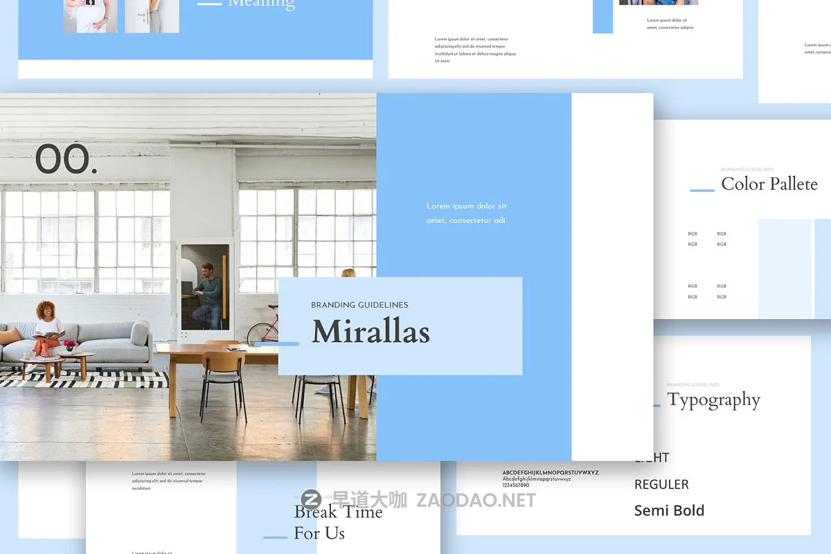 时尚简约蓝色公司品牌介绍产品营销计划书PPT演示文稿模板 Mirallas Brand Guidelines Powerpoint插图3 时尚简约蓝色公司品牌介绍产品营销计划书PPT演示文稿模板 Mirallas Brand Guidelines Powerpoint插图3
