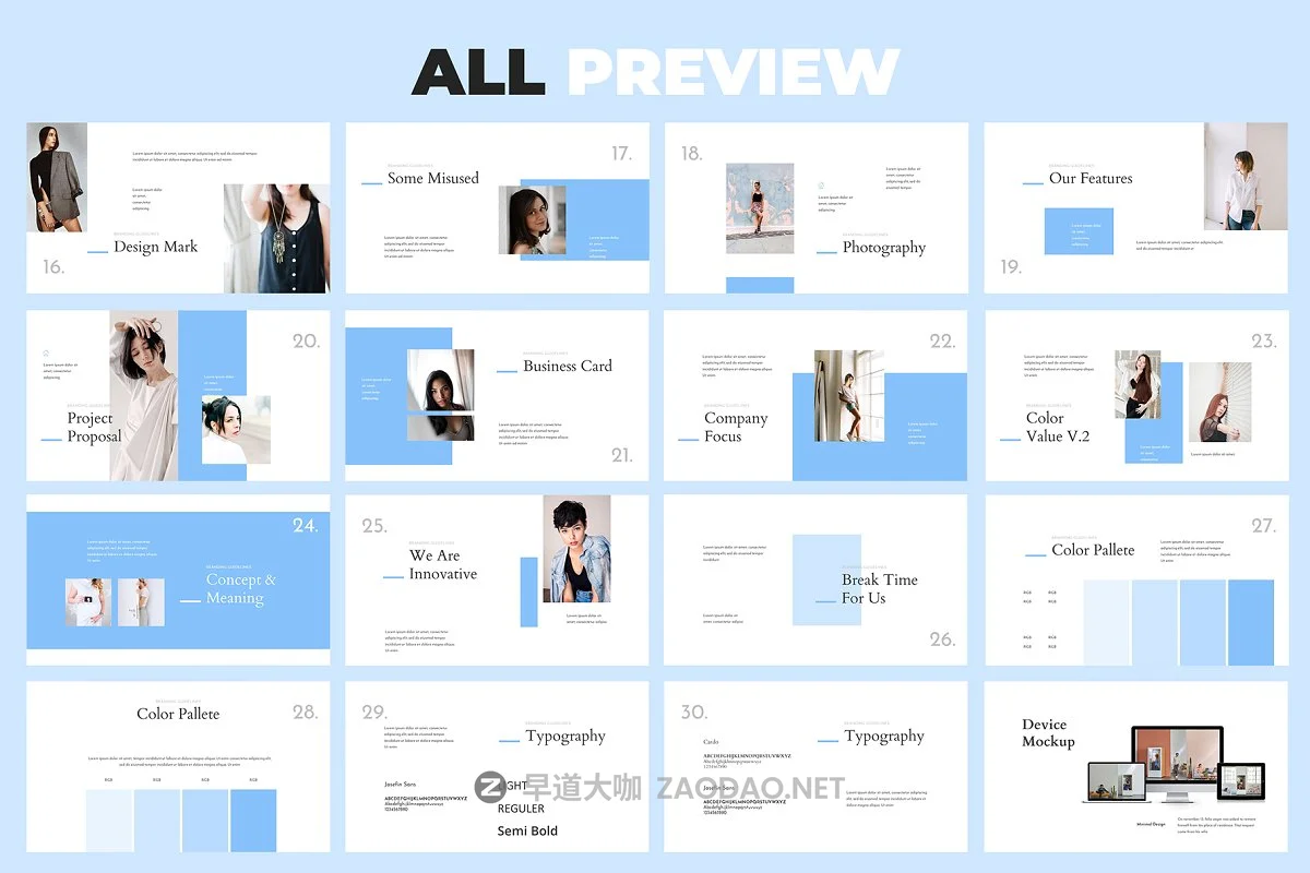 时尚简约蓝色公司品牌介绍产品营销计划书PPT演示文稿模板 Mirallas Brand Guidelines Powerpoint插图5 时尚简约蓝色公司品牌介绍产品营销计划书PPT演示文稿模板 Mirallas Brand Guidelines Powerpoint插图5