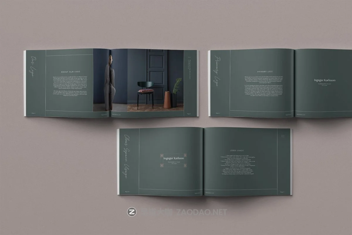 现代典雅横版女性服装品牌VI标识规范手册设计INDD模板 Inge Brand Guidelines插图6 现代典雅横版女性服装品牌VI标识规范手册设计INDD模板 Inge Brand Guidelines插图6