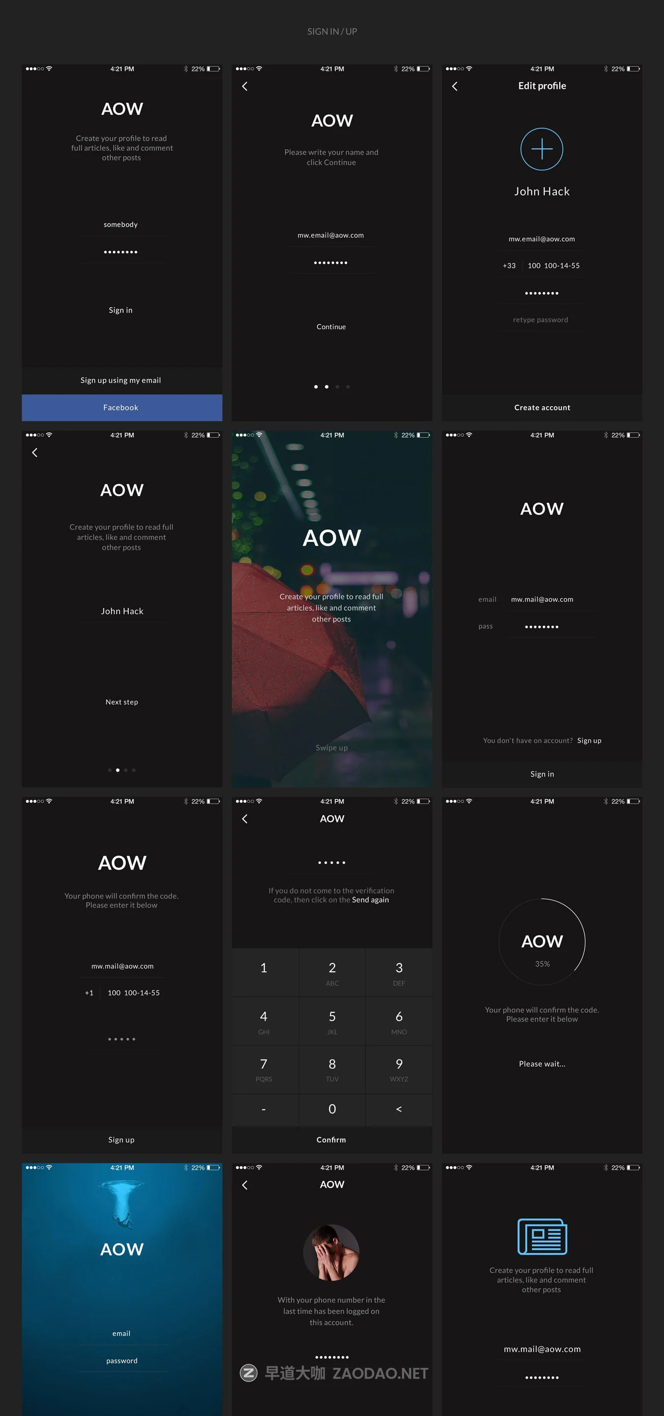多功能音乐社交电子商城iOS APP UI设计模板套件 AOW UI Kit插图5 多功能音乐社交电子商城iOS APP UI设计模板套件 AOW UI Kit插图5
