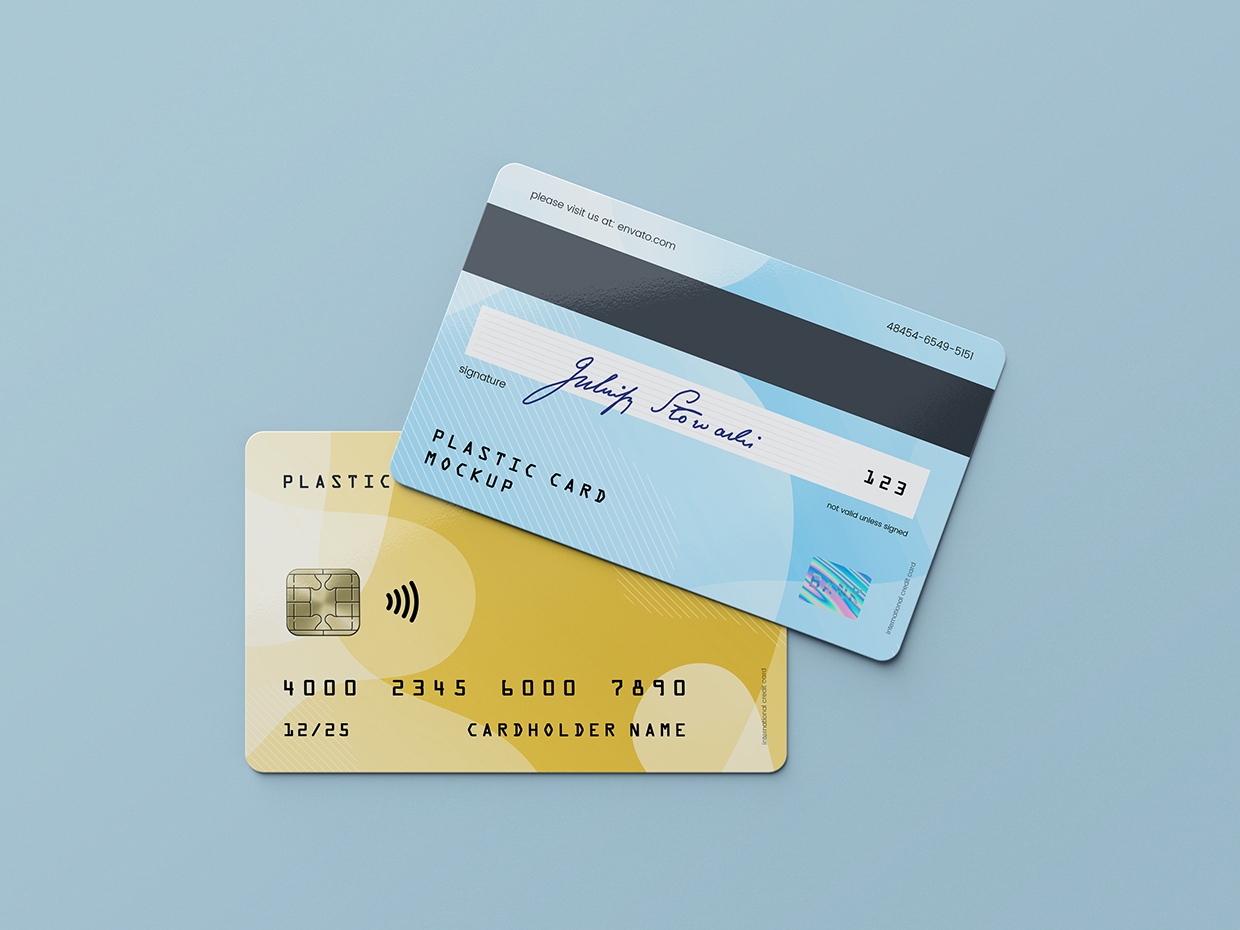 超逼真多角度银行卡会员卡设计预览效果图样机模板plasticcard