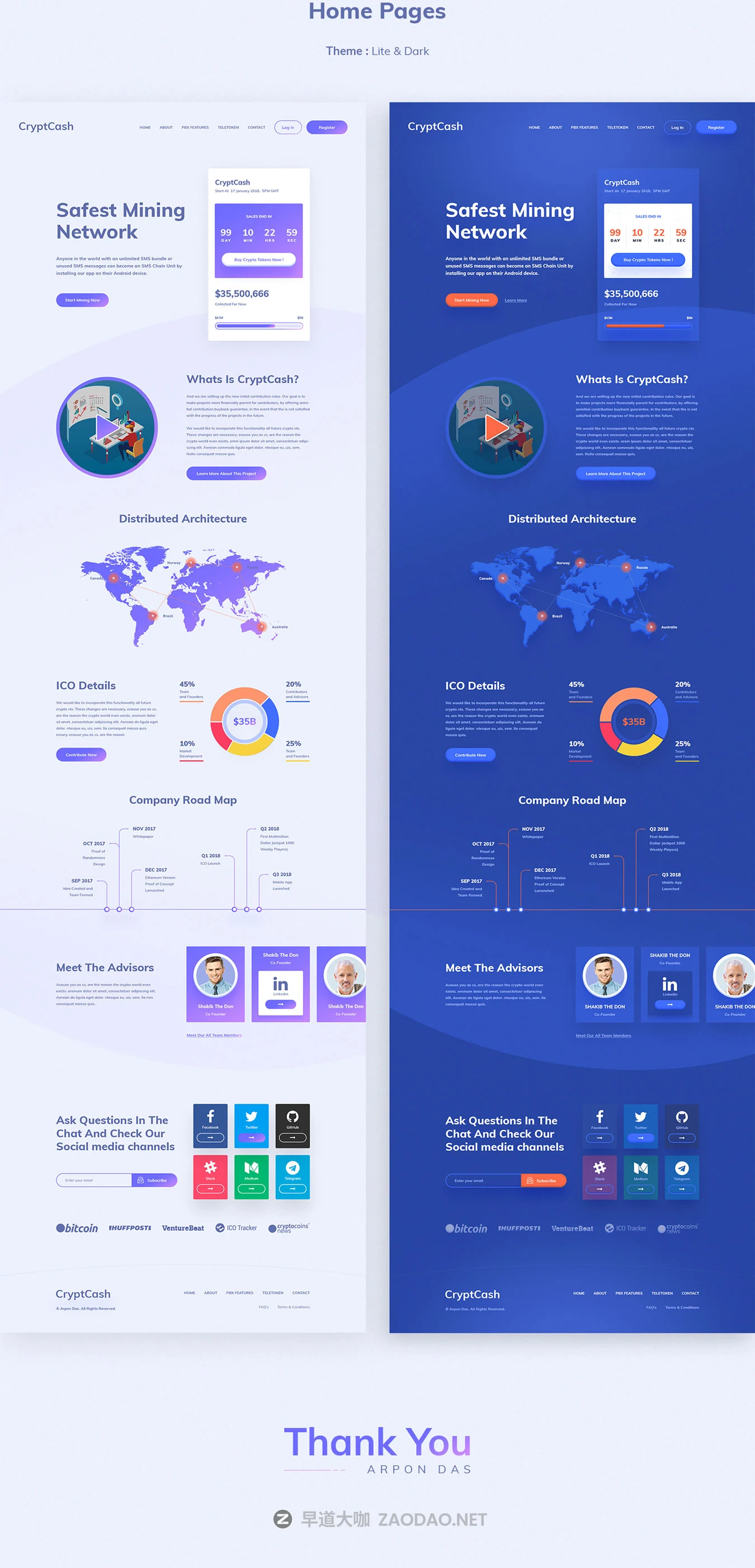 ICO区块链/数字加密货币投资网站UI设计模板 Cryptcash Landing插图5 ICO区块链/数字加密货币投资网站UI设计模板 Cryptcash Landing插图5
