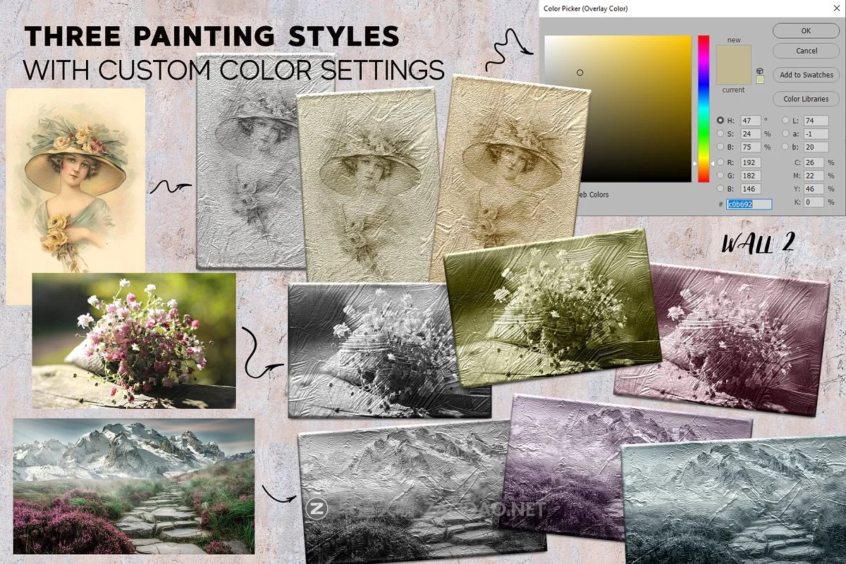 艺术家风格彩色绘画图案PS笔刷动作套件合集 Artist Styles Actions Brushes Set插图6 艺术家风格彩色绘画图案PS笔刷动作套件合集 Artist Styles Actions Brushes Set插图6