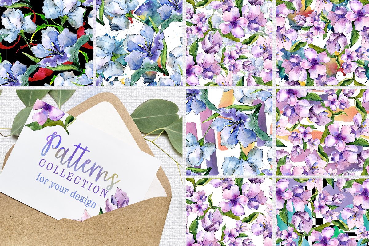 手绘紫罗兰色水彩剪贴画印刷品设计素材包 Alstroemeria Violet Watercolor png插图3 手绘紫罗兰色水彩剪贴画印刷品设计素材包 Alstroemeria Violet Watercolor png插图3