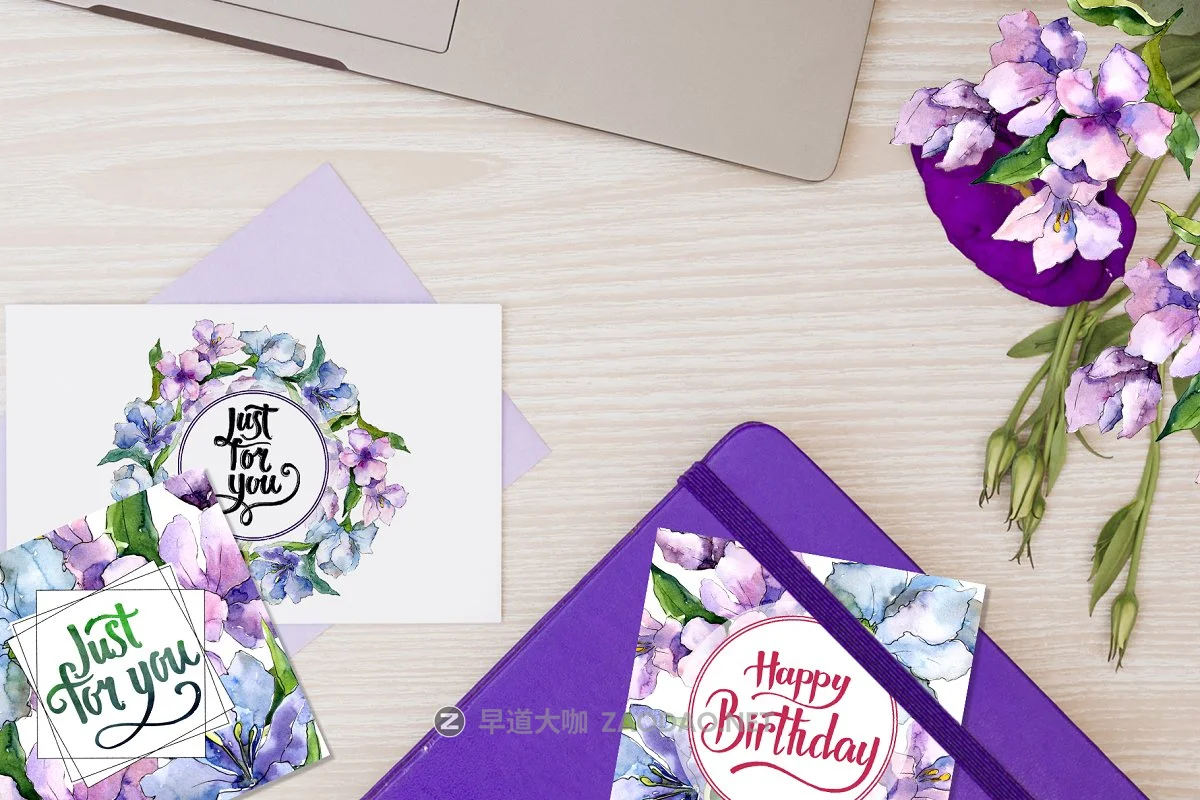 手绘紫罗兰色水彩剪贴画印刷品设计素材包 Alstroemeria Violet Watercolor png插图6 手绘紫罗兰色水彩剪贴画印刷品设计素材包 Alstroemeria Violet Watercolor png插图6