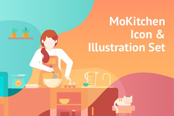 厨房烹饪网站概念插画设计素材 MoKitchen Illustration
