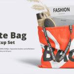 8个逼真的手提帆布袋设计效果图PSD样机模板 Tote Bag Mockup
