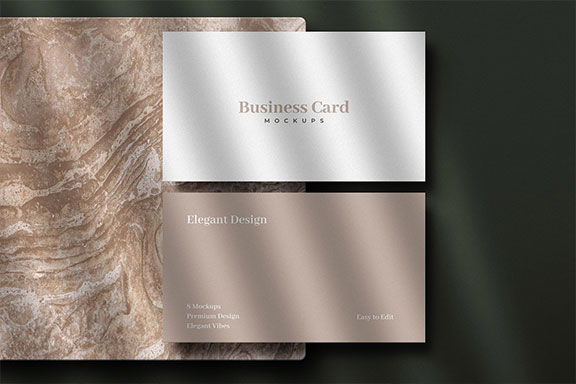 8款高端优雅企业商务个人名片样机设计模板 8 Premium Business Card Mockups