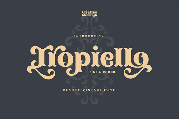精美复古老式英文练字字体下载 Tropiello – Beauty Vintage Font