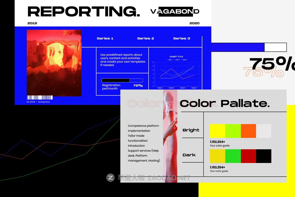 现代潮流多彩服装营销PPT/KEYNOTE演示文稿设计模板 VAGABOND – Urban Design Powerpoint插图7 现代潮流多彩服装营销PPT/KEYNOTE演示文稿设计模板 VAGABOND – Urban Design Powerpoint插图7