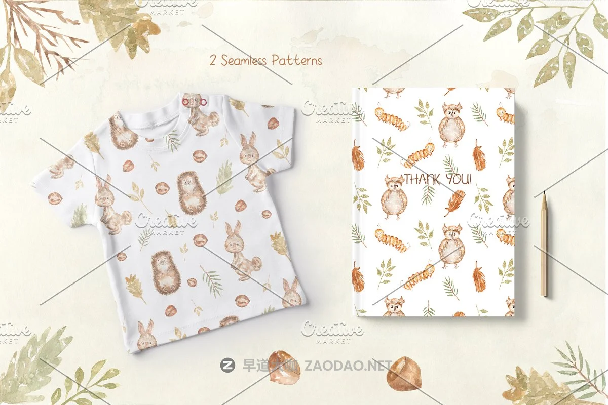 奇妙可爱手绘水彩森林动物植物花卉剪贴画集 Forest Story插图4 奇妙可爱手绘水彩森林动物植物花卉剪贴画集 Forest Story插图4