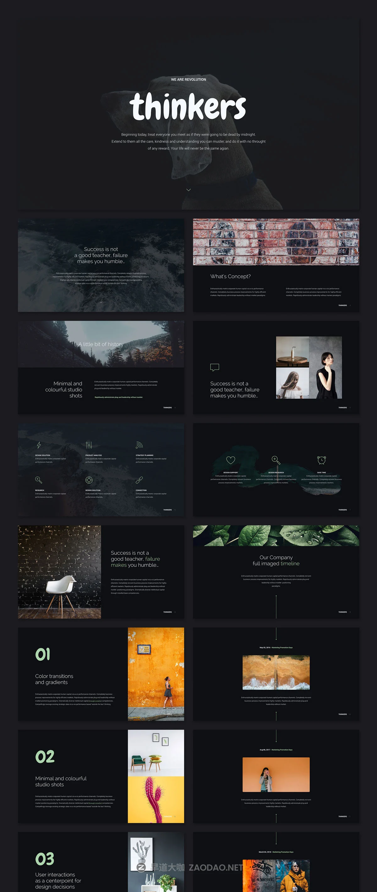 多功能创意项目计划书Powerpoint/Keynote幻灯片设计模板 Thinkers – Creative Presentation Template插图7 多功能创意项目计划书Powerpoint/Keynote幻灯片设计模板 Thinkers – Creative Presentation Template插图7