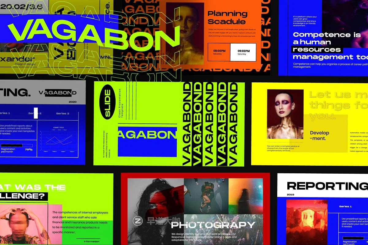 现代潮流多彩服装营销PPT/KEYNOTE演示文稿设计模板 VAGABOND – Urban Design Powerpoint插图 现代潮流多彩服装营销PPT/KEYNOTE演示文稿设计模板 VAGABOND – Urban Design Powerpoint插图