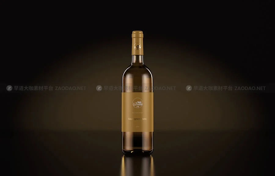 带标签葡萄酒红酒玻璃瓶外观设计效果图样机模板 Wine Bottle Mockup — Dark Studio插图2