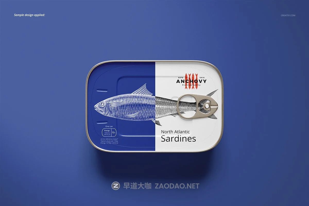 沙丁鱼罐头金属罐包装外观设计效果图样机模板 Sardine Fish Tin Can Mockup Set插图3 沙丁鱼罐头金属罐包装外观设计效果图样机模板 Sardine Fish Tin Can Mockup Set插图3