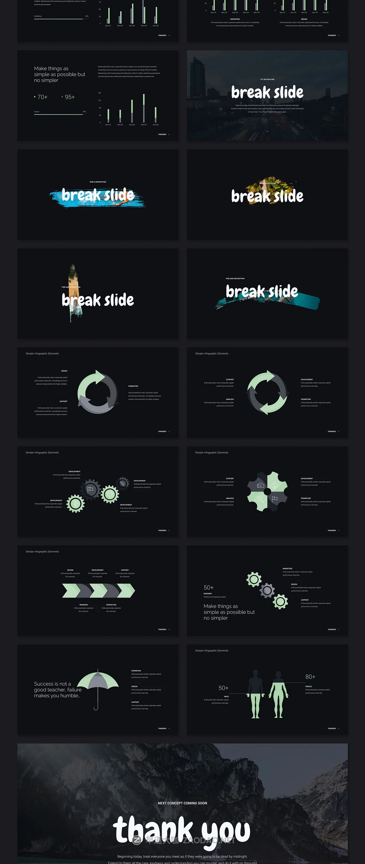 多功能创意项目计划书Powerpoint/Keynote幻灯片设计模板 Thinkers – Creative Presentation Template插图12 多功能创意项目计划书Powerpoint/Keynote幻灯片设计模板 Thinkers – Creative Presentation Template插图12