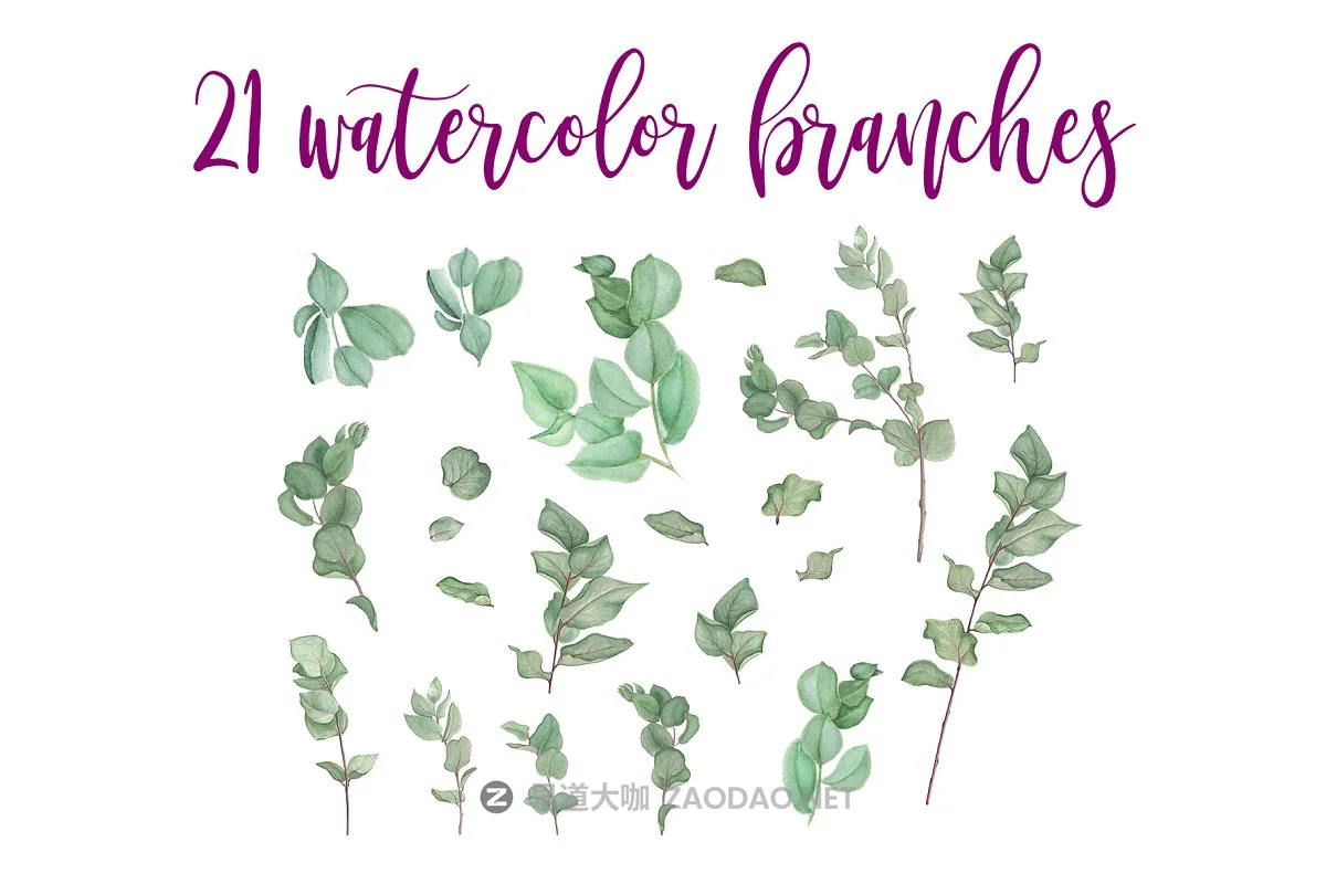 紫色手绘花束水彩剪贴画集&卡片设计模板 Purple Bouquet Watercolor Clipart插图2 紫色手绘花束水彩剪贴画集&卡片设计模板 Purple Bouquet Watercolor Clipart插图2