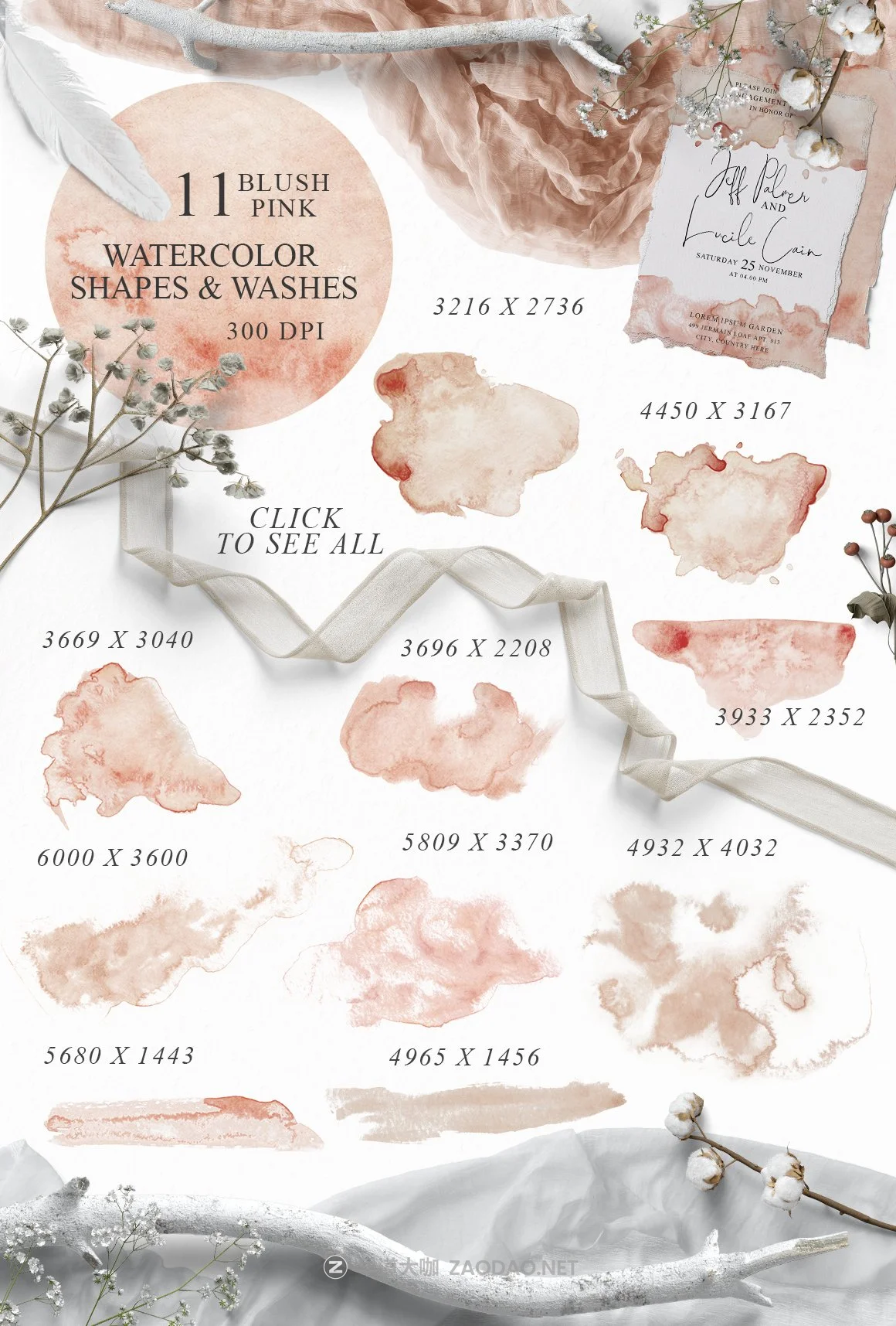 优雅手绘水彩画背景纹理素材合集 Elegant Watercolor Backgrounds插图5 优雅手绘水彩画背景纹理素材合集 Elegant Watercolor Backgrounds插图5