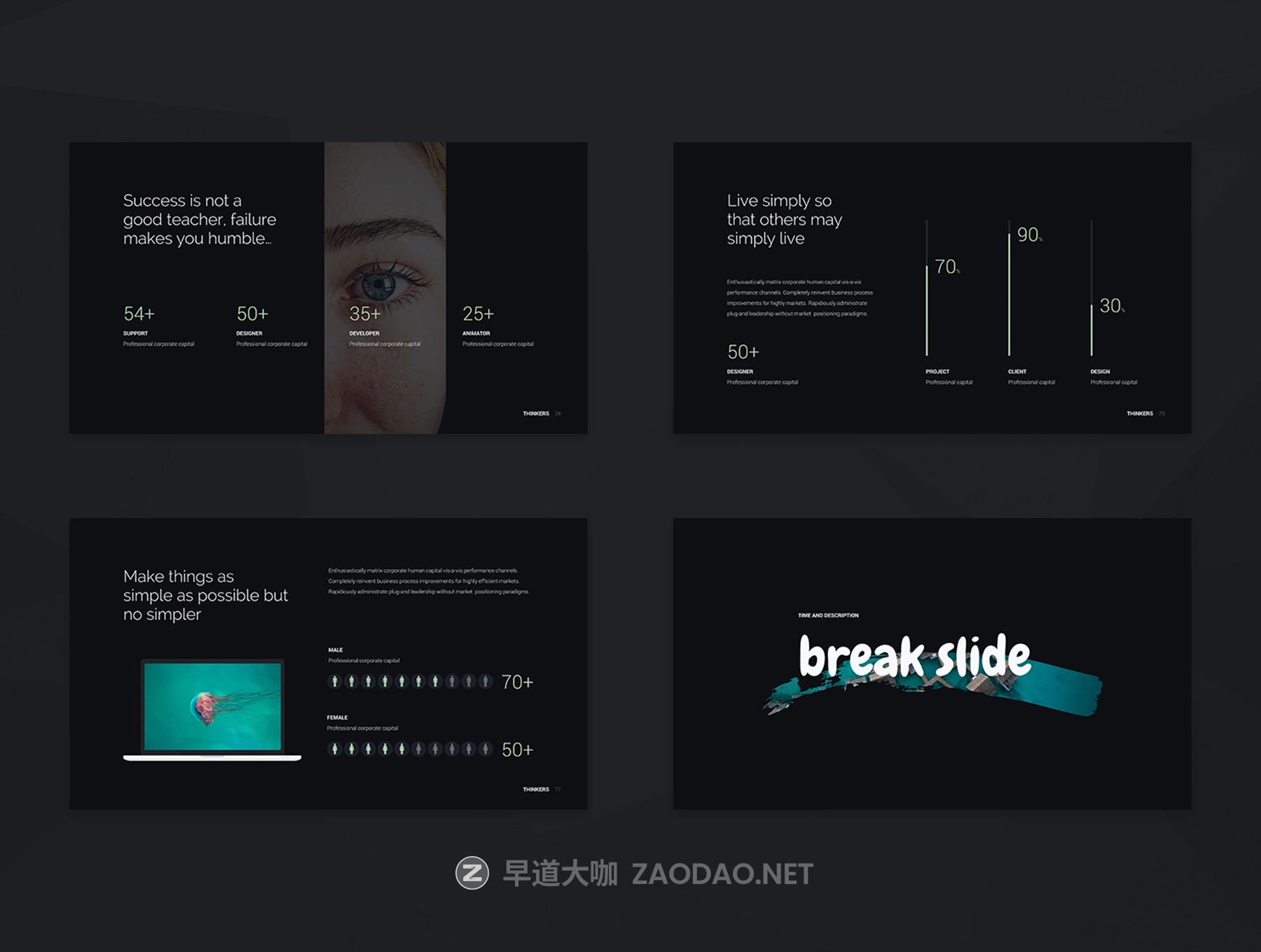 多功能创意项目计划书Powerpoint/Keynote幻灯片设计模板 Thinkers – Creative Presentation Template插图6 多功能创意项目计划书Powerpoint/Keynote幻灯片设计模板 Thinkers – Creative Presentation Template插图6