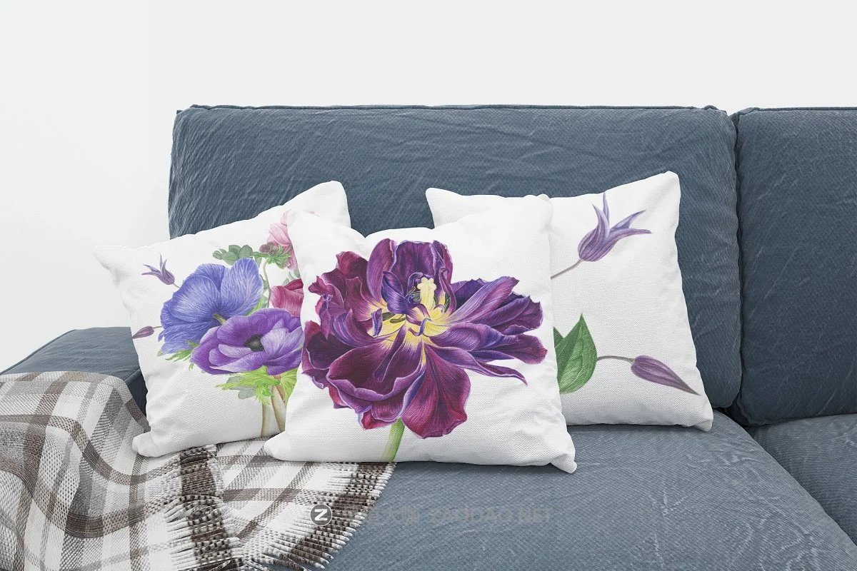 紫色手绘花束水彩剪贴画集&卡片设计模板 Purple Bouquet Watercolor Clipart插图5 紫色手绘花束水彩剪贴画集&卡片设计模板 Purple Bouquet Watercolor Clipart插图5