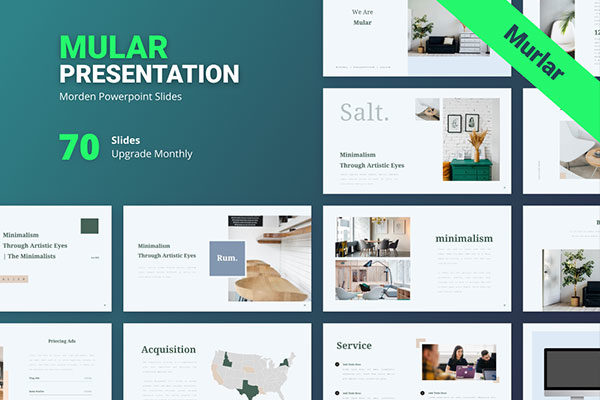 家具室内设计公司营销Powerpoint & Google Slide演示文稿设计模板 Mular Presentation