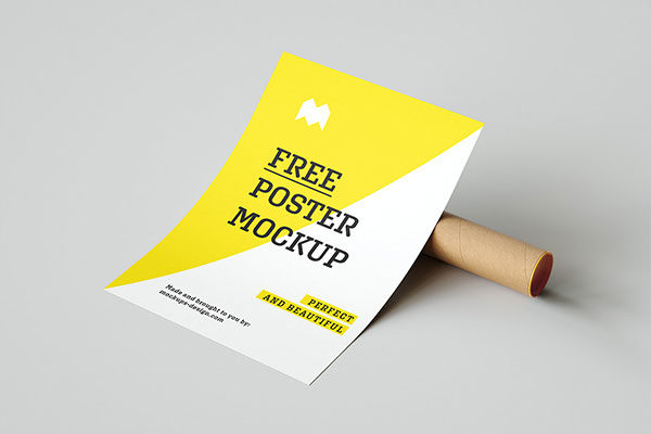 简约宣传单页设计展示效果图样机模板 Poster Mockup