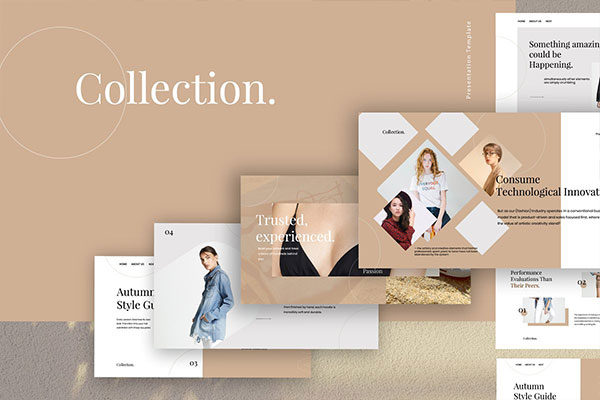 现代简约女性服装营销策划PPT/KEYNOTE演示文稿设计模板 Collection – Fashion Powerpoint
