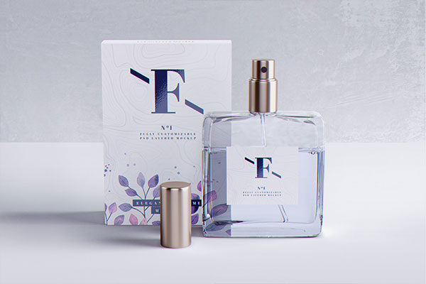 高端香水瓶&包装盒外观设计效果图样机模板 Perfume Packaging Mockup