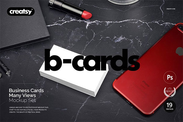 高端商务个人名片设计样机模板套装 Business Cards Mockup Set