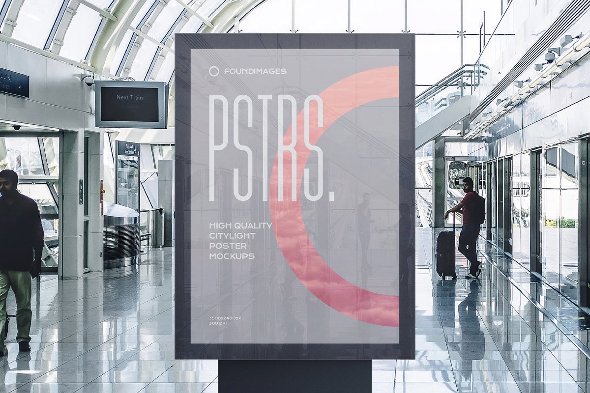 62款车站街道商场灯箱海报预览图设计样机模板 Poster Outdoor Indoor Mockup Bbundle插图13