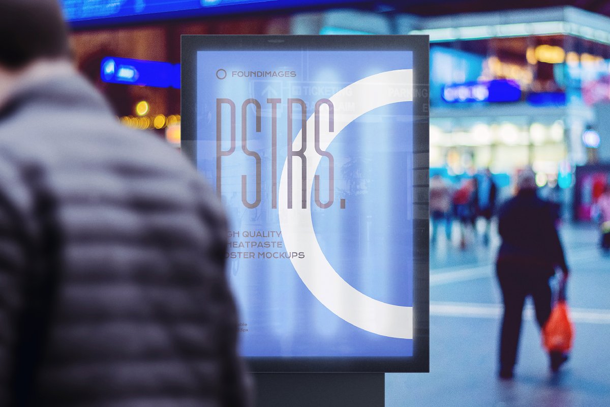 62款车站街道商场灯箱海报预览图设计样机模板 Poster Outdoor Indoor Mockup Bbundle插图10