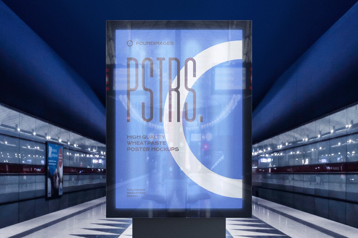 62款车站街道商场灯箱海报预览图设计样机模板 Poster Outdoor Indoor Mockup Bbundle插图22