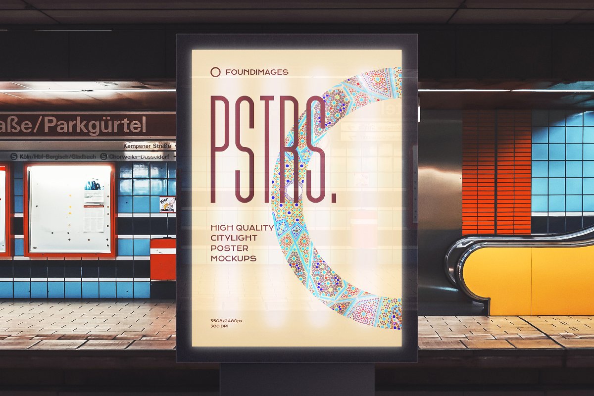 62款车站街道商场灯箱海报预览图设计样机模板 Poster Outdoor Indoor Mockup Bbundle插图2