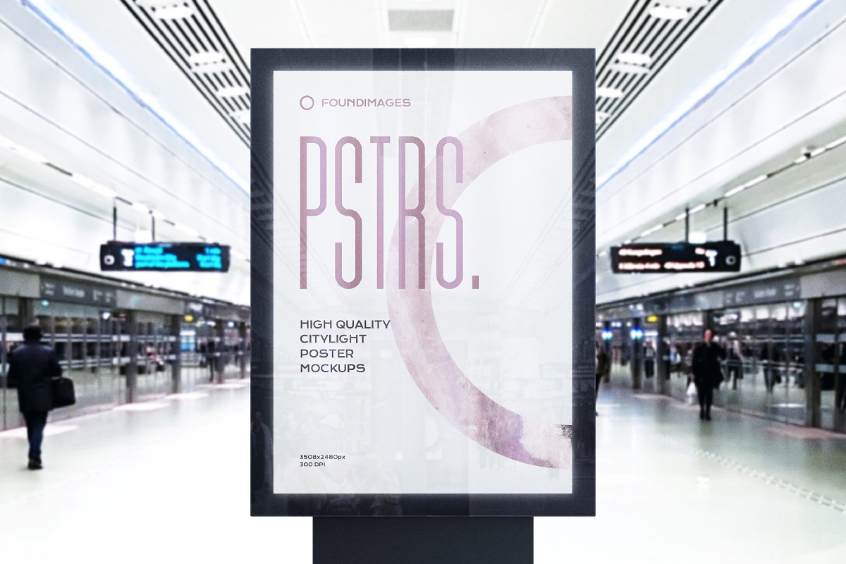 62款车站街道商场灯箱海报预览图设计样机模板 Poster Outdoor Indoor Mockup Bbundle插图20