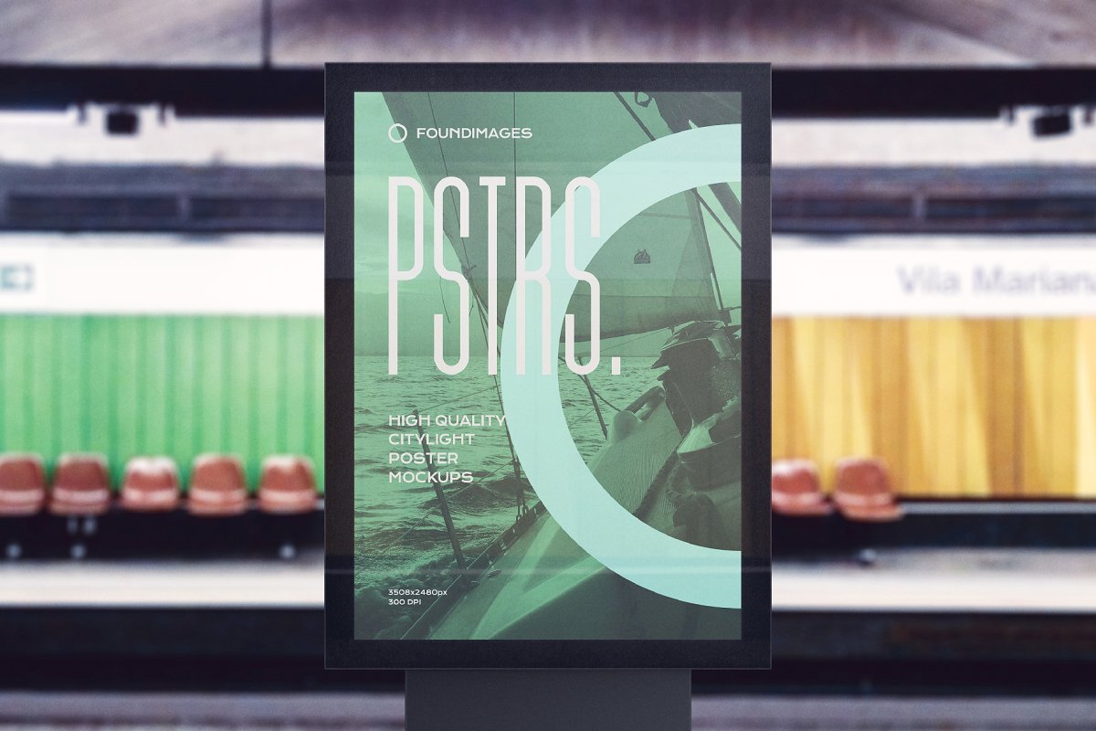 62款车站街道商场灯箱海报预览图设计样机模板 Poster Outdoor Indoor Mockup Bbundle插图19